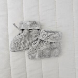Gray Knit Baby Booties